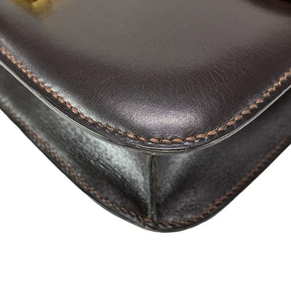Hermes Shoulder Bag Constance 23 Chocolat Gold Hardware