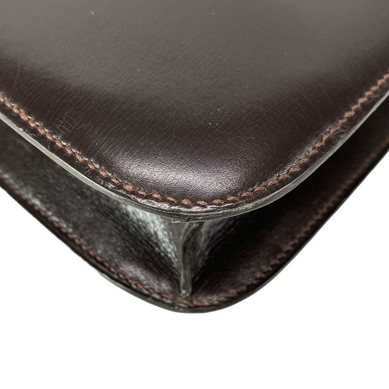 Hermes Shoulder Bag Constance 23 Chocolat Gold Hardware