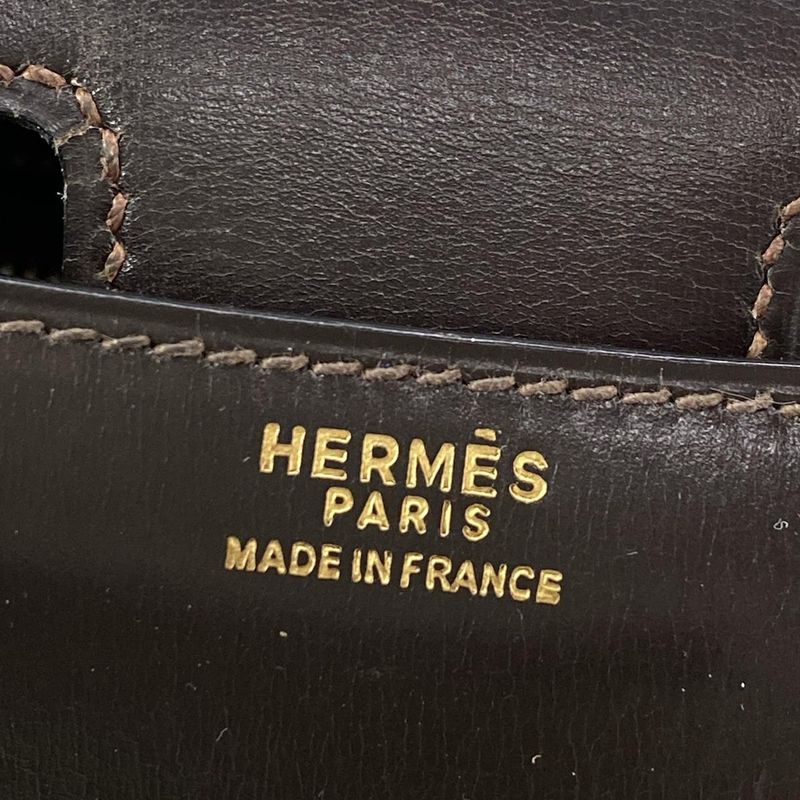 Hermes Shoulder Bag Constance 23 Chocolat Gold Hardware