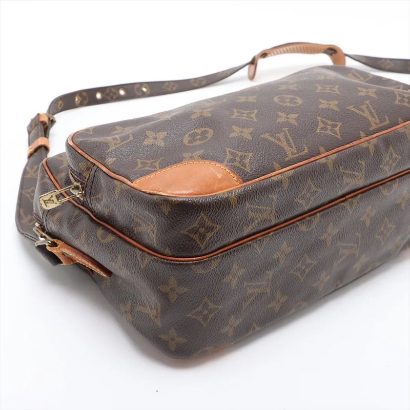 Louis Vuitton Monogram M45244 Leather Shoulder Bag Crossbody Brown Tote Women's
