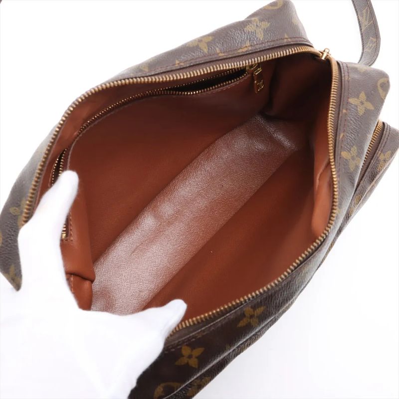 Louis Vuitton Monogram M45244 Leather Shoulder Bag Crossbody Brown Tote Women's