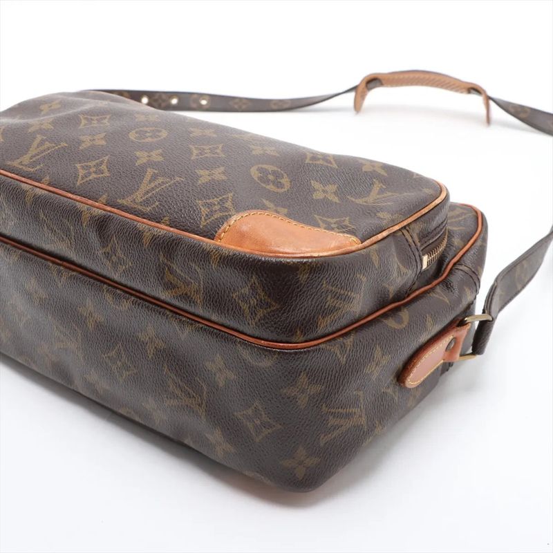 Louis Vuitton Monogram M45244 Leather Shoulder Bag Crossbody Brown Tote Women's