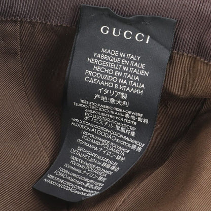 Gucci GG Canvas Sherry Line Baseball Cap Hat 0001-16 Leather Brown Men's
