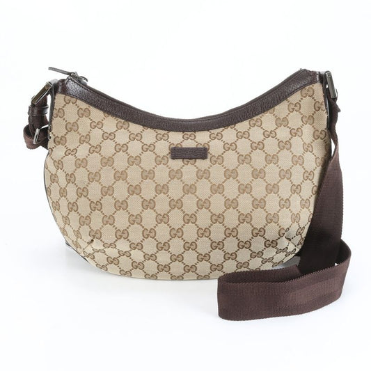 Gucci GG Canvas Leather Shoulder Bag Crossbody Messenger Business 181092