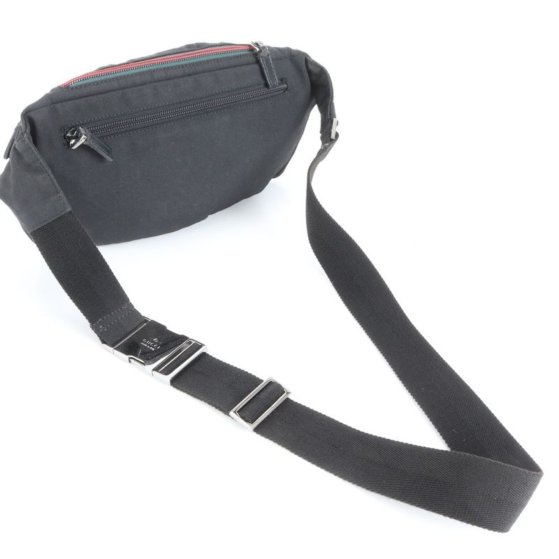 Gucci Sherry Line Leather Body Bag Crossbody Waist Pouch Shoulder 122350