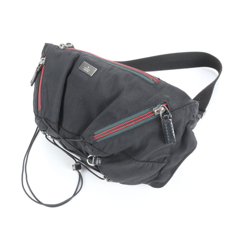 Gucci Sherry Line Leather Body Bag Crossbody Waist Pouch Shoulder 122350