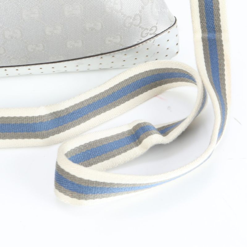 Gucci GG Canvas Sherry Line 145857 Leather Shoulder Bag Crossbody Women