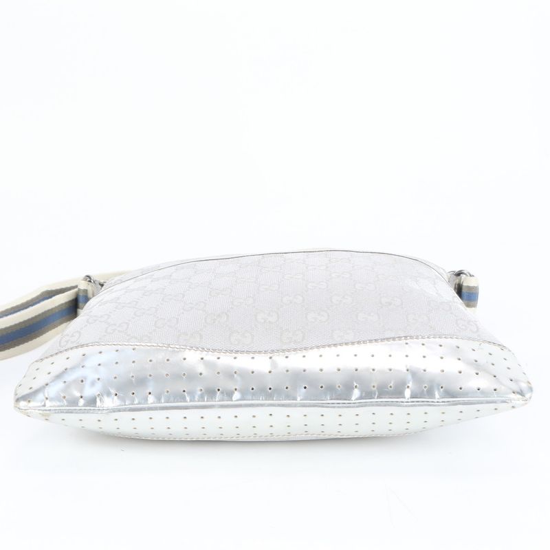 Gucci GG Canvas Sherry Line 145857 Leather Shoulder Bag Crossbody Women