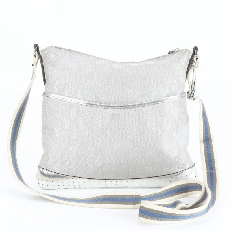 Gucci GG Canvas Sherry Line 145857 Leather Shoulder Bag Crossbody Women