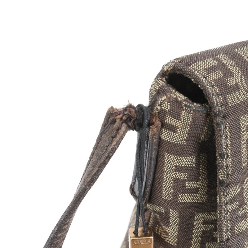 Vintage Fendi Zucchino 8bt075 Leather Shoulder Bag Crossbody Genuine Leather