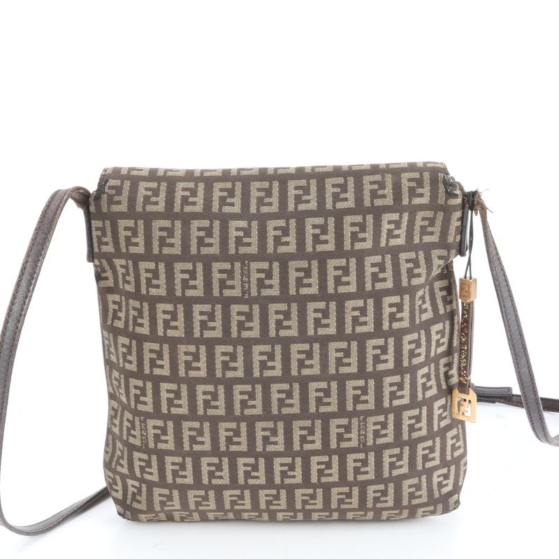 Vintage Fendi Zucchino 8bt075 Leather Shoulder Bag Crossbody Genuine Leather