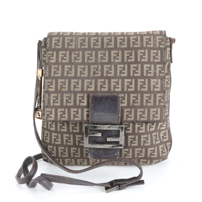 Vintage Fendi Zucchino 8bt075 Leather Shoulder Bag Crossbody Genuine Leather