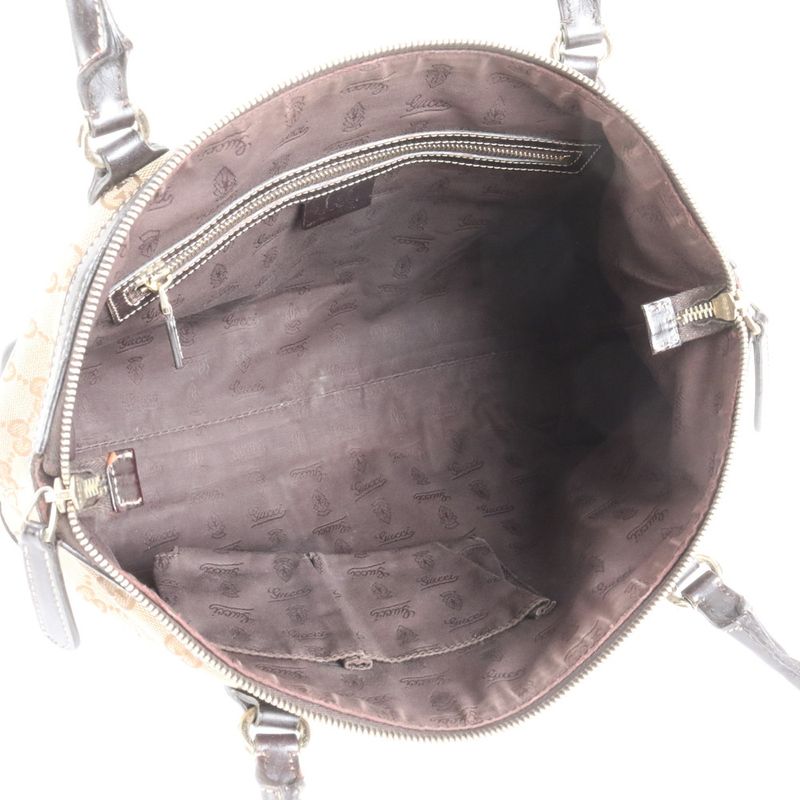 Gucci GG Canvas Sherry Line Horsebit Leather Tote Bag Shoulder 232936