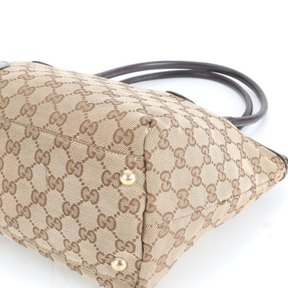 Gucci GG Canvas Sherry Line Horsebit Leather Tote Bag Shoulder 232936