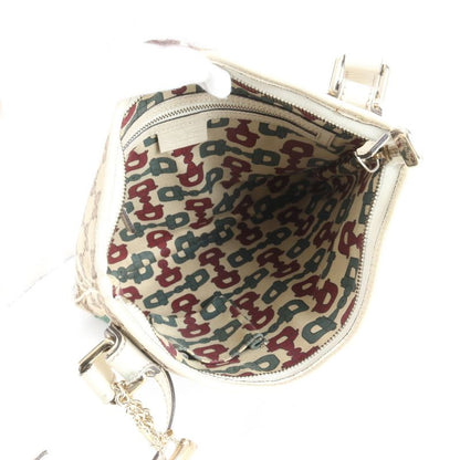 Gucci GG Canvas Sherry Line 144388 Leather Shoulder Bag Crossbody Hand Tote