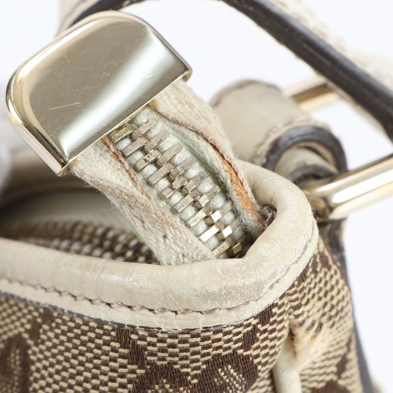 Gucci GG Canvas Sherry Line 144388 Leather Shoulder Bag Crossbody Hand Tote