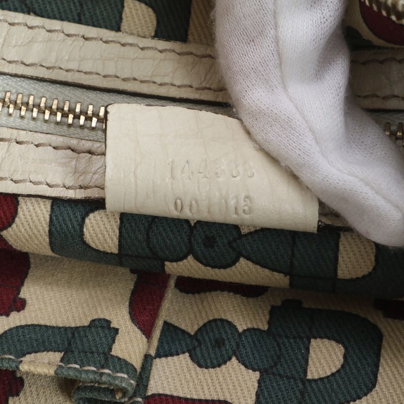 Gucci GG Canvas Sherry Line 144388 Leather Shoulder Bag Crossbody Hand Tote