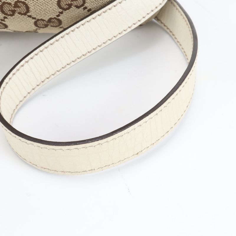 Gucci GG Canvas Sherry Line 144388 Leather Shoulder Bag Crossbody Hand Tote