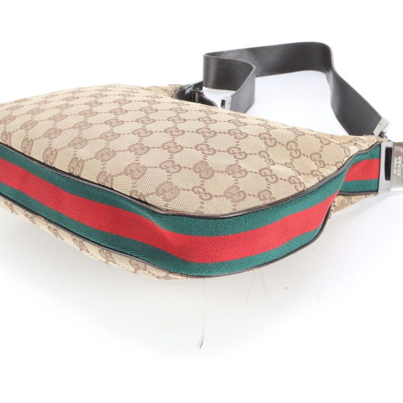 Gucci GG Canvas Sherry Line 001 3315 Leather Shoulder Bag Shoulder Hand