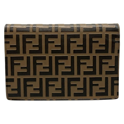 Fendi Wallet F Is Fendi 8bs006 Black Beige And Red Chain Wallet FF Logo Shape