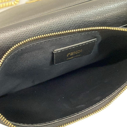 Fendi Wallet F Is Fendi 8bs006 Black Beige And Red Chain Wallet FF Logo Shape