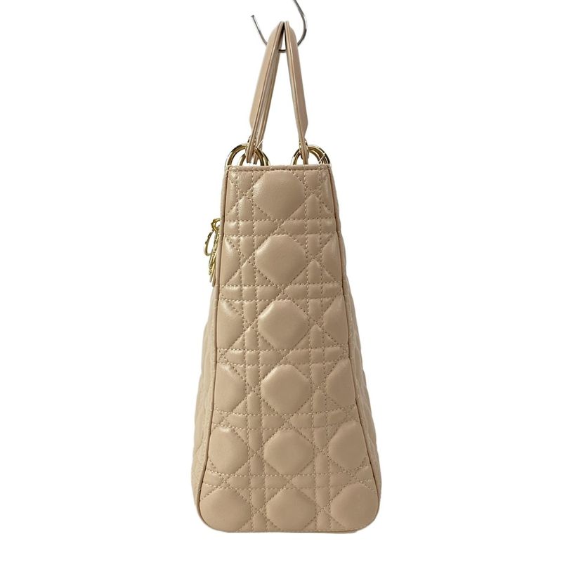 DIOR Christian Dior Handbag Lady Dior Large Pink Gold Hardware Lambskin