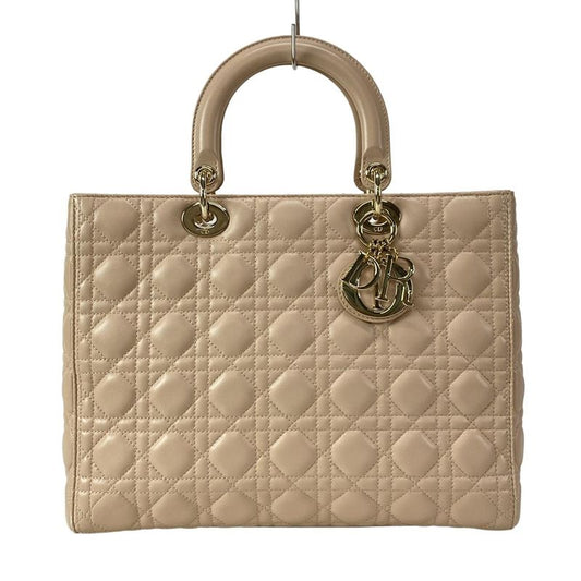 DIOR Christian Dior Handbag Lady Dior Large Pink Gold Hardware Lambskin