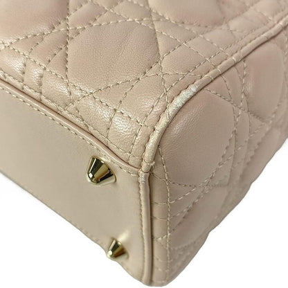 DIOR Christian Dior Handbag Lady Dior Large Pink Gold Hardware Lambskin