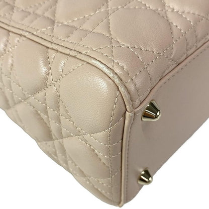 DIOR Christian Dior Handbag Lady Dior Large Pink Gold Hardware Lambskin