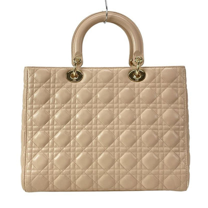 DIOR Christian Dior Handbag Lady Dior Large Pink Gold Hardware Lambskin