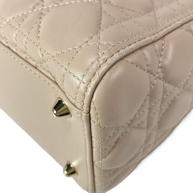 DIOR Christian Dior Handbag Lady Dior Large Pink Gold Hardware Lambskin