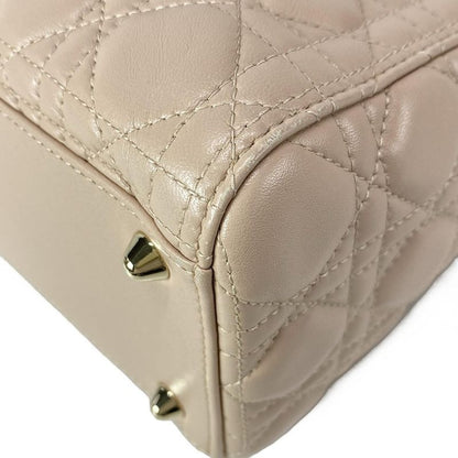DIOR Christian Dior Handbag Lady Dior Large Pink Gold Hardware Lambskin