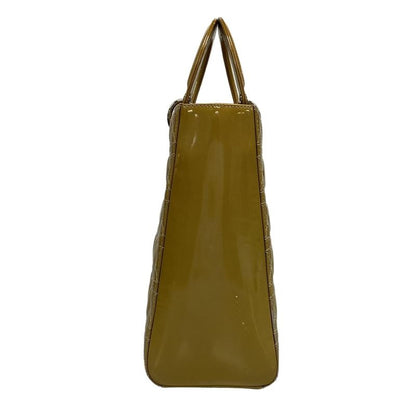 DIOR Christian Dior Handbag Lady Dior Large Bag Gray Silver Hardware Leather