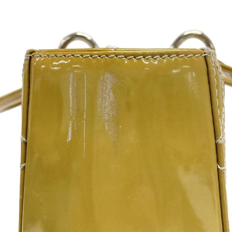 DIOR Christian Dior Handbag Lady Dior Large Bag Gray Silver Hardware Leather