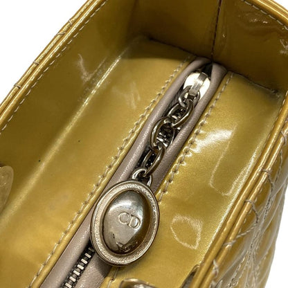 DIOR Christian Dior Handbag Lady Dior Large Bag Gray Silver Hardware Leather