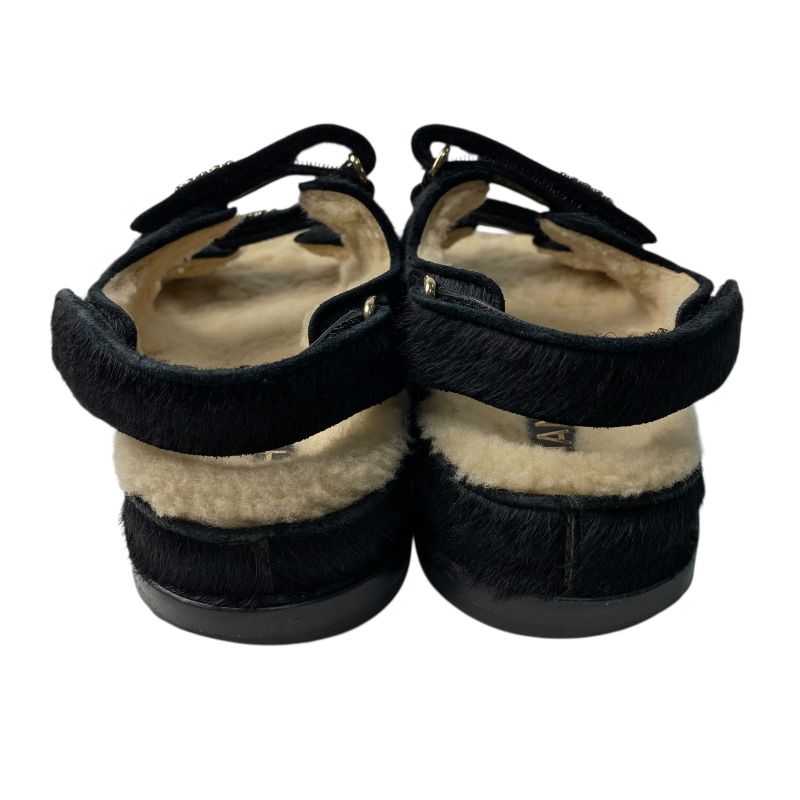 Chanel Women's Coco Mark Haraco Boa Sandals 37c G35927