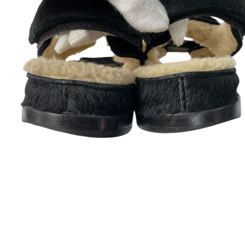 Chanel Women's Coco Mark Haraco Boa Sandals 37c G35927