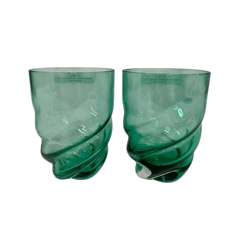 Unused Louis Vuitton Twisted Glass Emerald Pair Glass