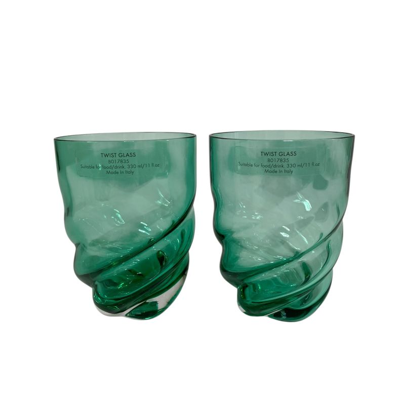 Unused Louis Vuitton Twisted Glass Emerald Pair Glass