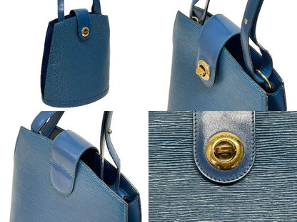 Louis Vuitton Cluny Shoulder Bag Epi Leather Blue Gold — view 4
