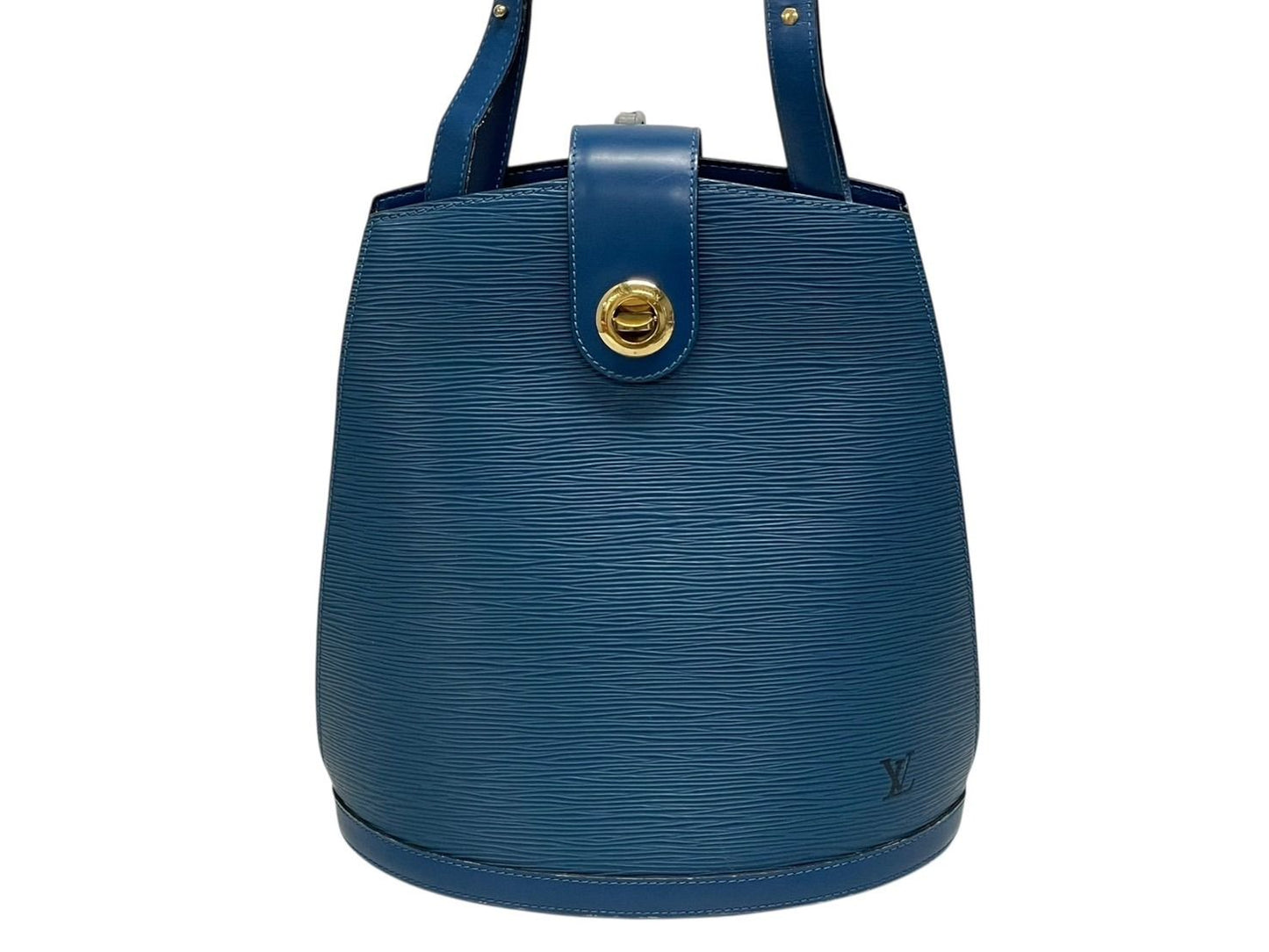 Louis Vuitton Cluny Shoulder Bag Epi Leather Blue Gold — view 2