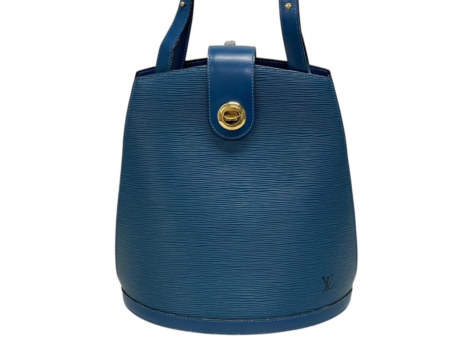 Louis Vuitton Cluny Shoulder Bag Epi Leather Blue Gold — view 2