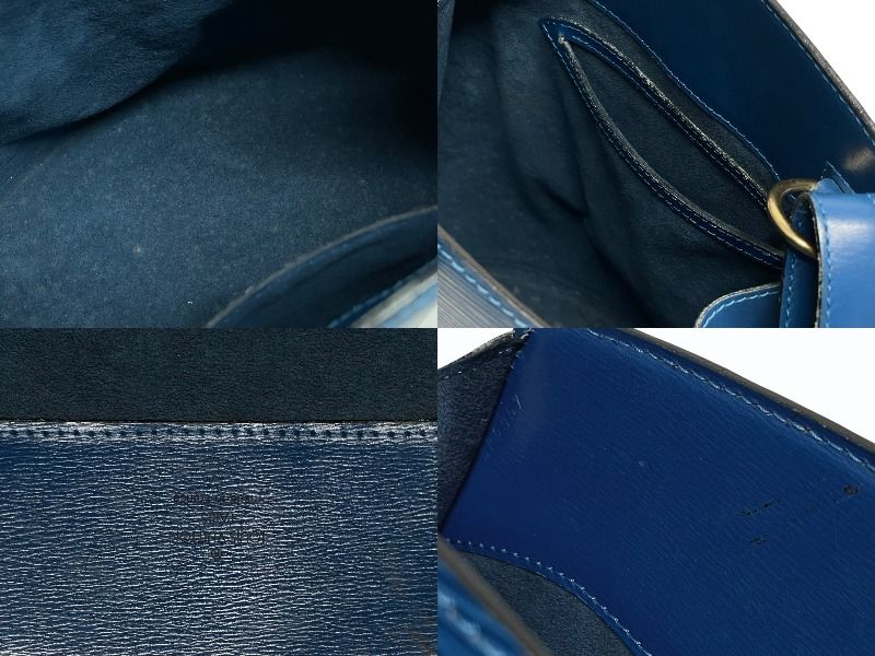 Louis Vuitton Cluny Shoulder Bag Epi Leather Blue Gold — view 8