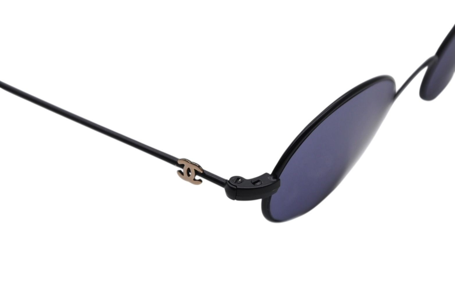 Chanel Oval Sunglasses Eyewear CC Logo Black — view 7