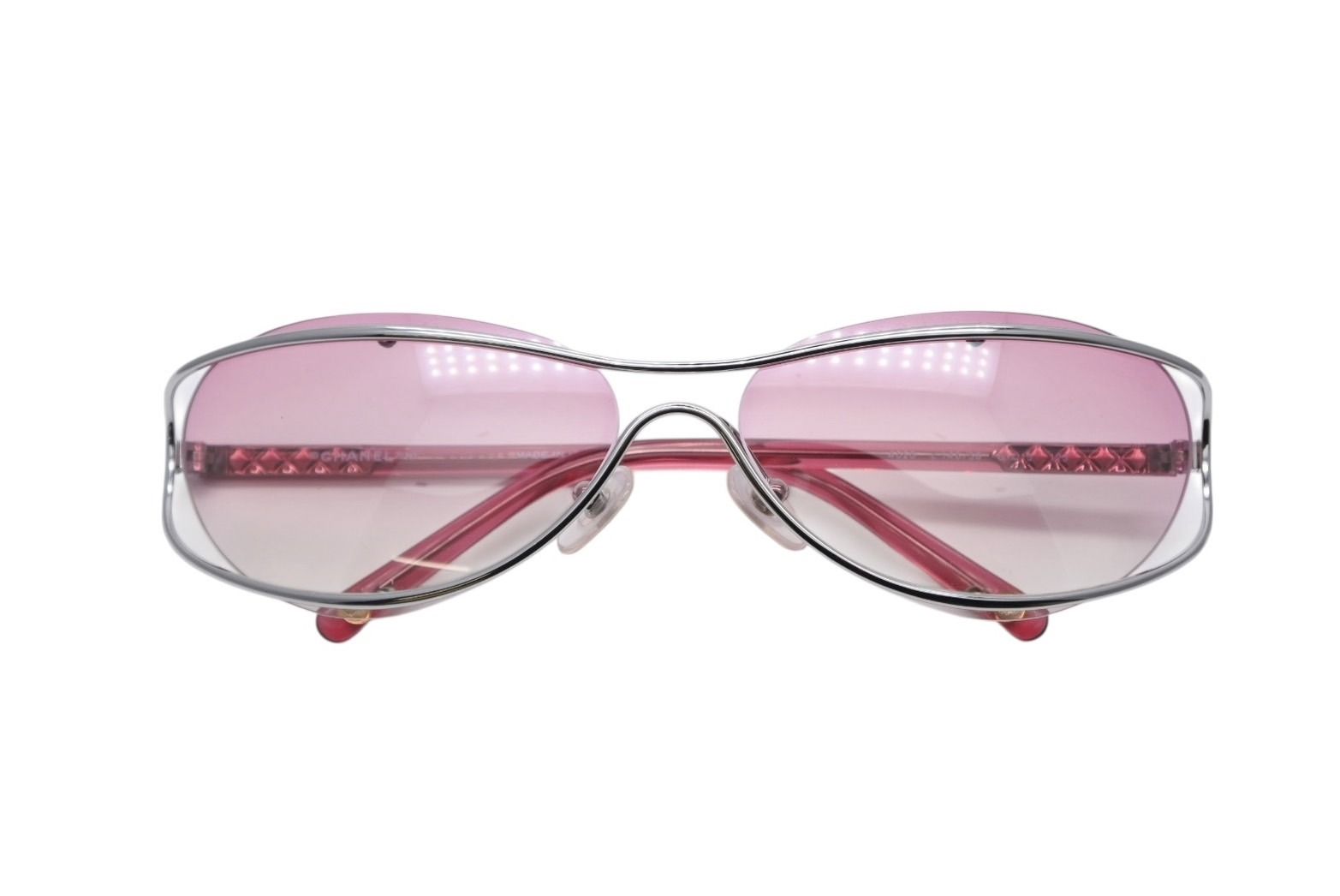 Chanel Sunglasses Eyewear CC Logo Pink Silver