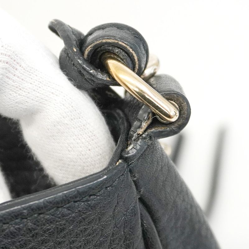 Gucci Shoulder Bag Soho 536224 Leather Black Chien Pan Gold Hardware Women's