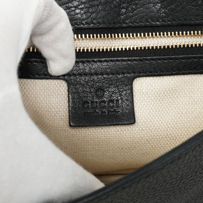 Gucci Shoulder Bag Soho 536224 Leather Black Chien Pan Gold Hardware Women's