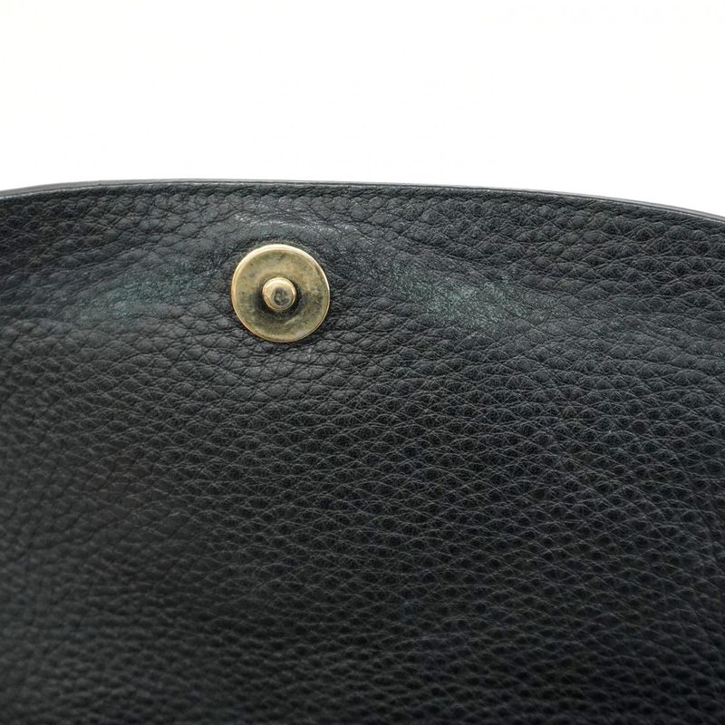 Gucci Shoulder Bag Soho 536224 Leather Black Chien Pan Gold Hardware Women's