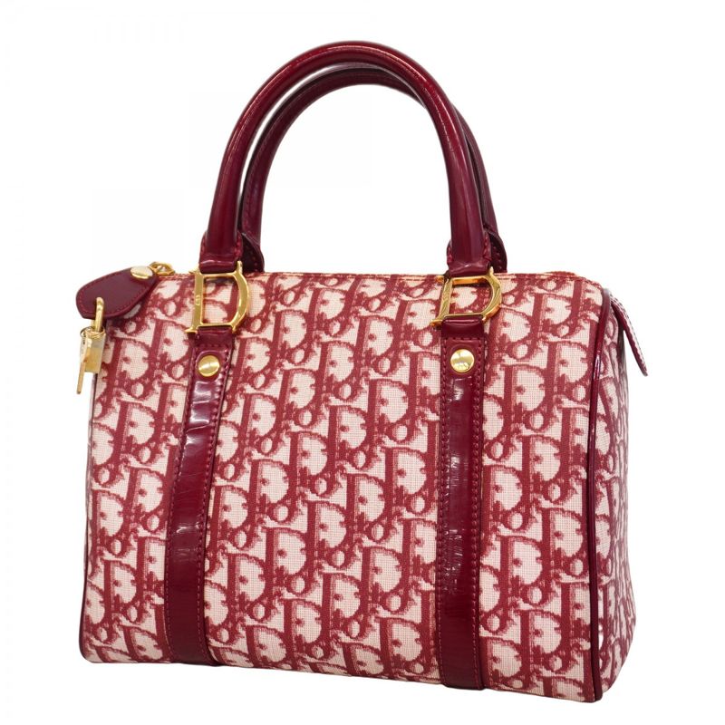 Christian Dior Handbag Trotter PVC Red Gold Hardware Women