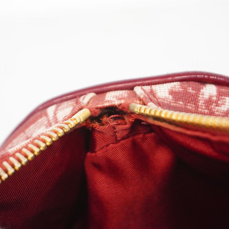 Christian Dior Handbag Trotter PVC Red Gold Hardware Women